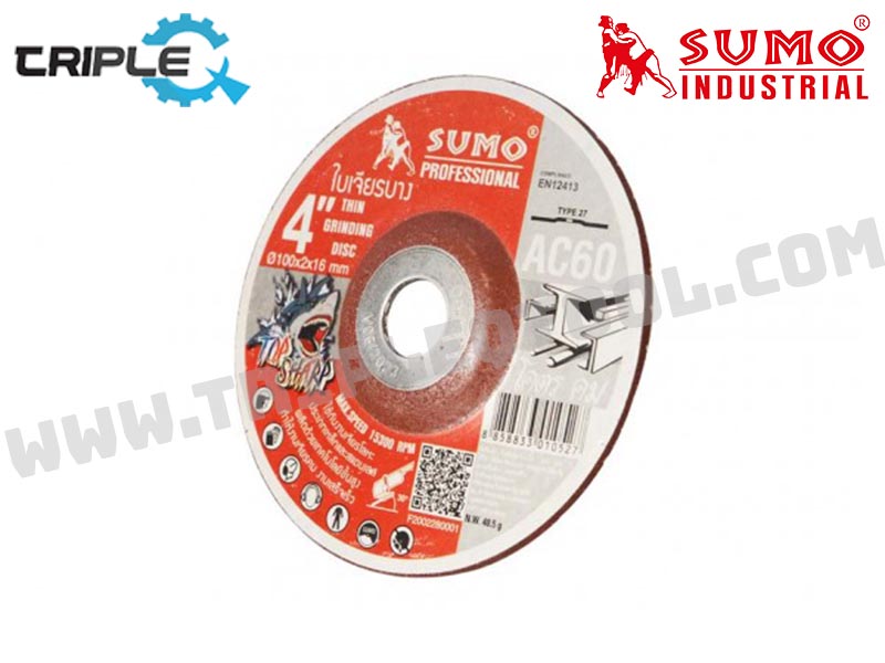 SUMO ใบเจียรเหล็ก 4” (100x2mm) AC60 TOP SHARP สีแดง