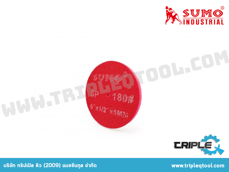 SUMO ลูกล้อใยสังเคราะห์ size : 6”x1/2”x5mm No.180 5P (สีแดง)