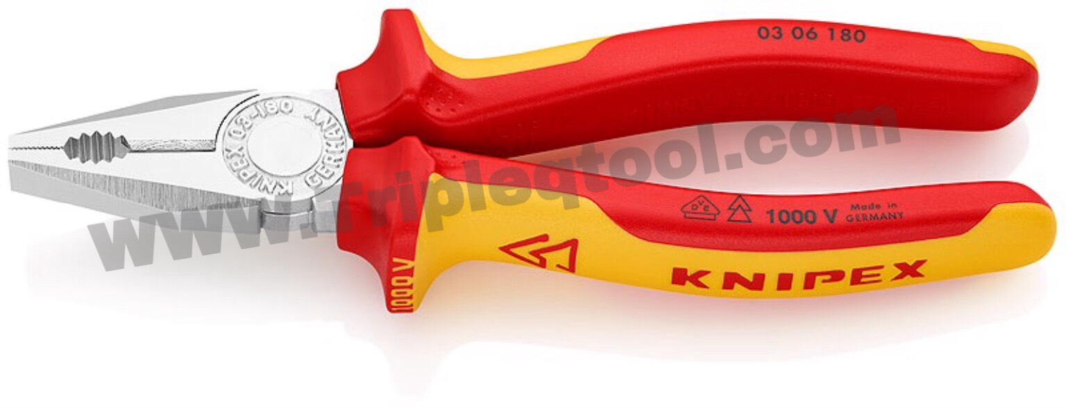 KNIPEX คีมปากจิ้งจก กันไฟ Combination Pliers 180mm