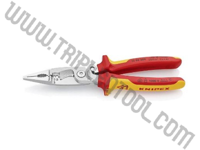 Knipex คีมปากรวมติดตั้งไฟฟ้า 8 นิ้ว 6 in 1 กันไฟ รุ่น 1396200