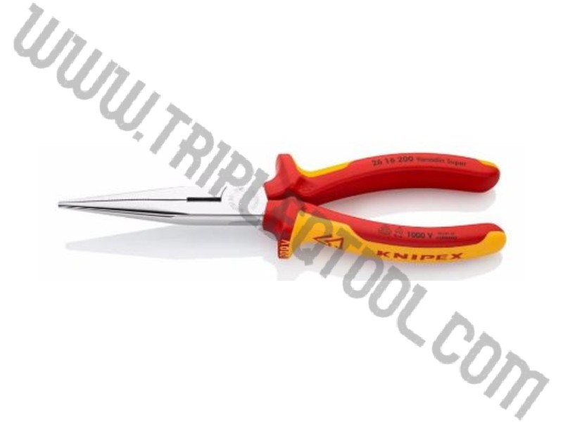 Knipex คีมปากแหลม Stork Beak ด้ามกันไฟ รุ่น 2616200