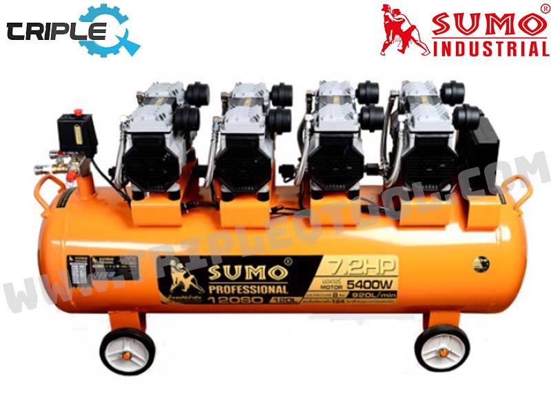SUMO ปั๊มลมไร้น้ำมัน 7.2HP (120L) รุ่น 120SO